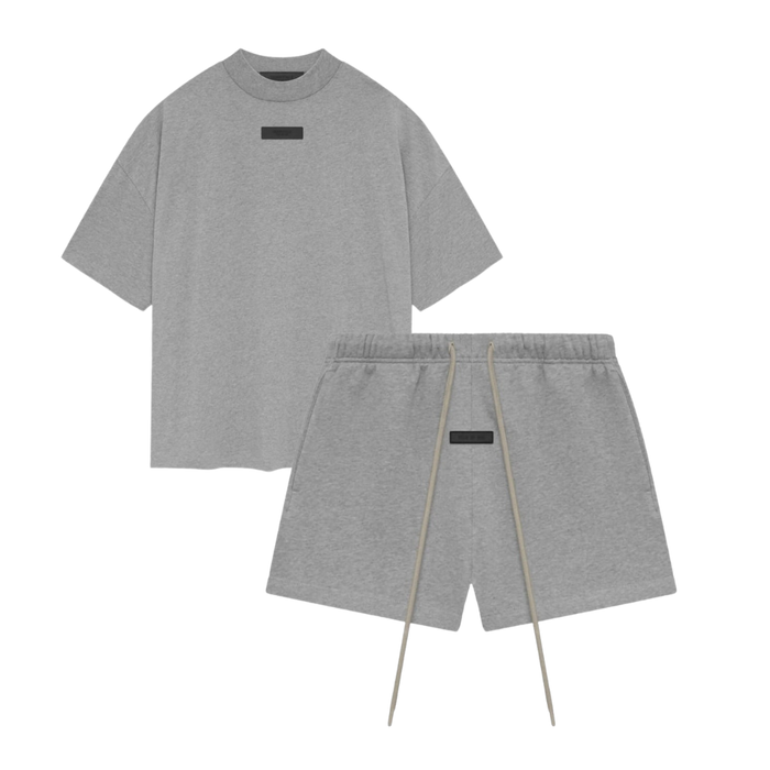 Fear of God Essentials Dark Heather Oatmeal Summer set