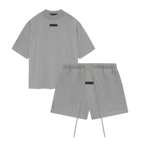 Fear of God Essentials Dark Heather Oatmeal Summer set