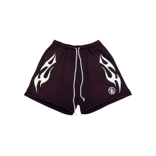 Hellstar Flame Shorts Brown