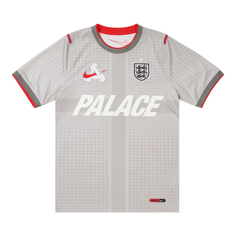 Palace x Nike England Dri-FIT Academy Pro Short Sleeve Football Top Pewter Grey/Bright Crimson