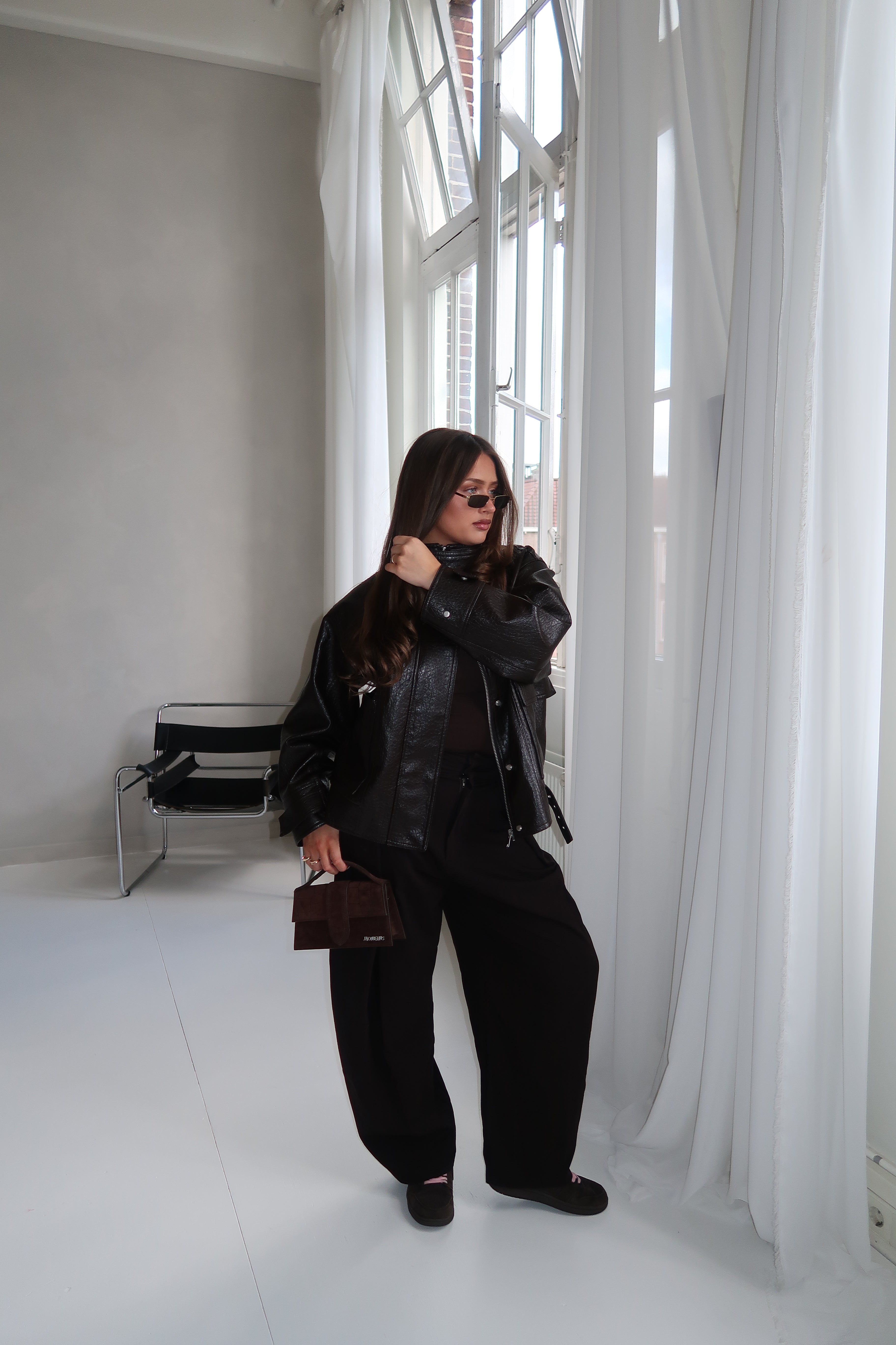 Jacquemus Le Grand Bambino Croco Dark Brown