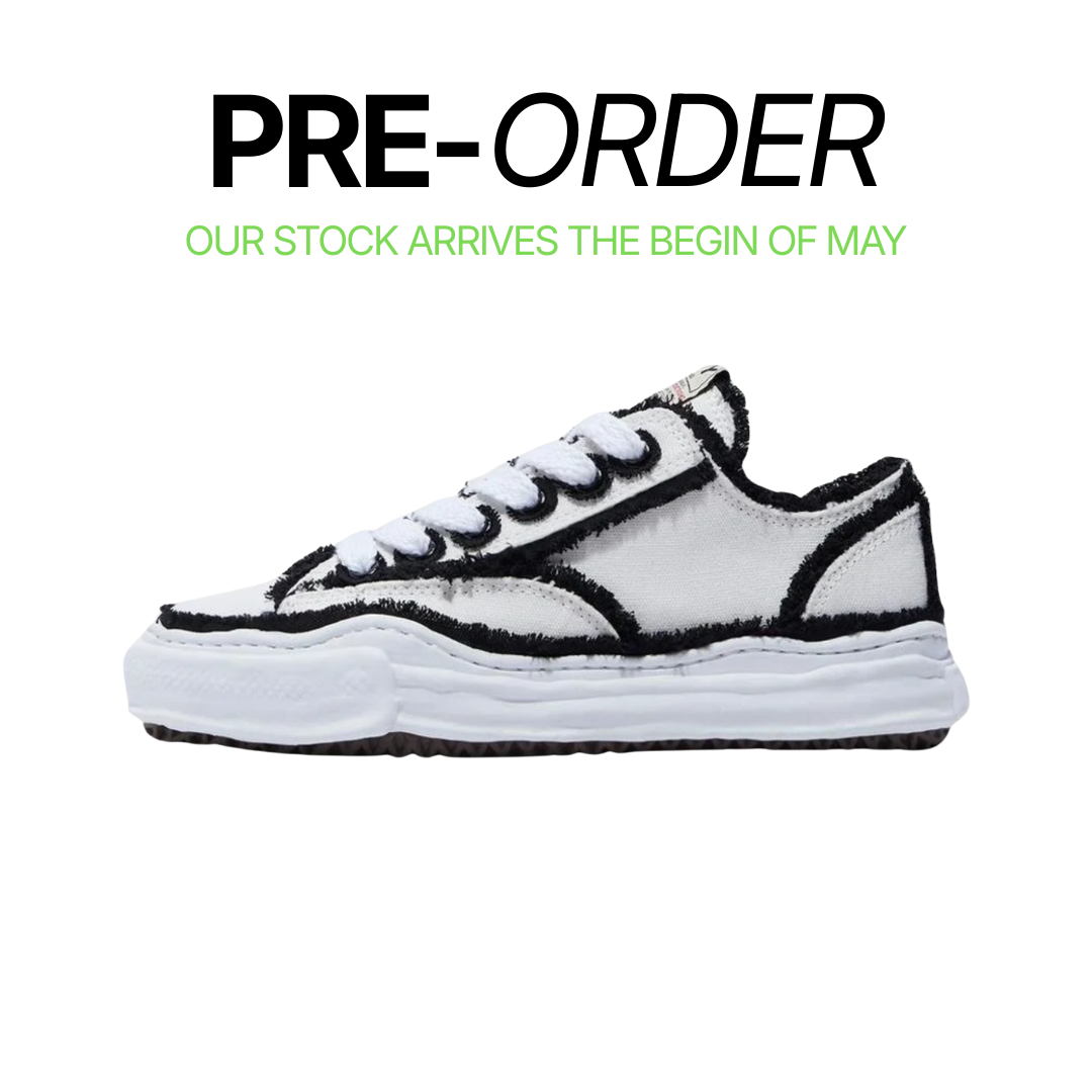Maison Mihara Yasuhiro Peterson OG Sole Canvas Low Frayed White Black PRE-ORDER
