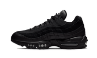 Nike Air Max 95 Essential Black, zijaanzicht met mesh en suède panelen, Air Max zool