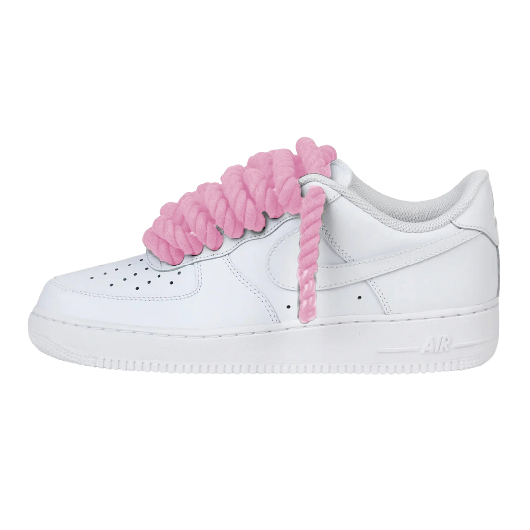 Nike Air Force 1 Low Rope Laces Pink Custom