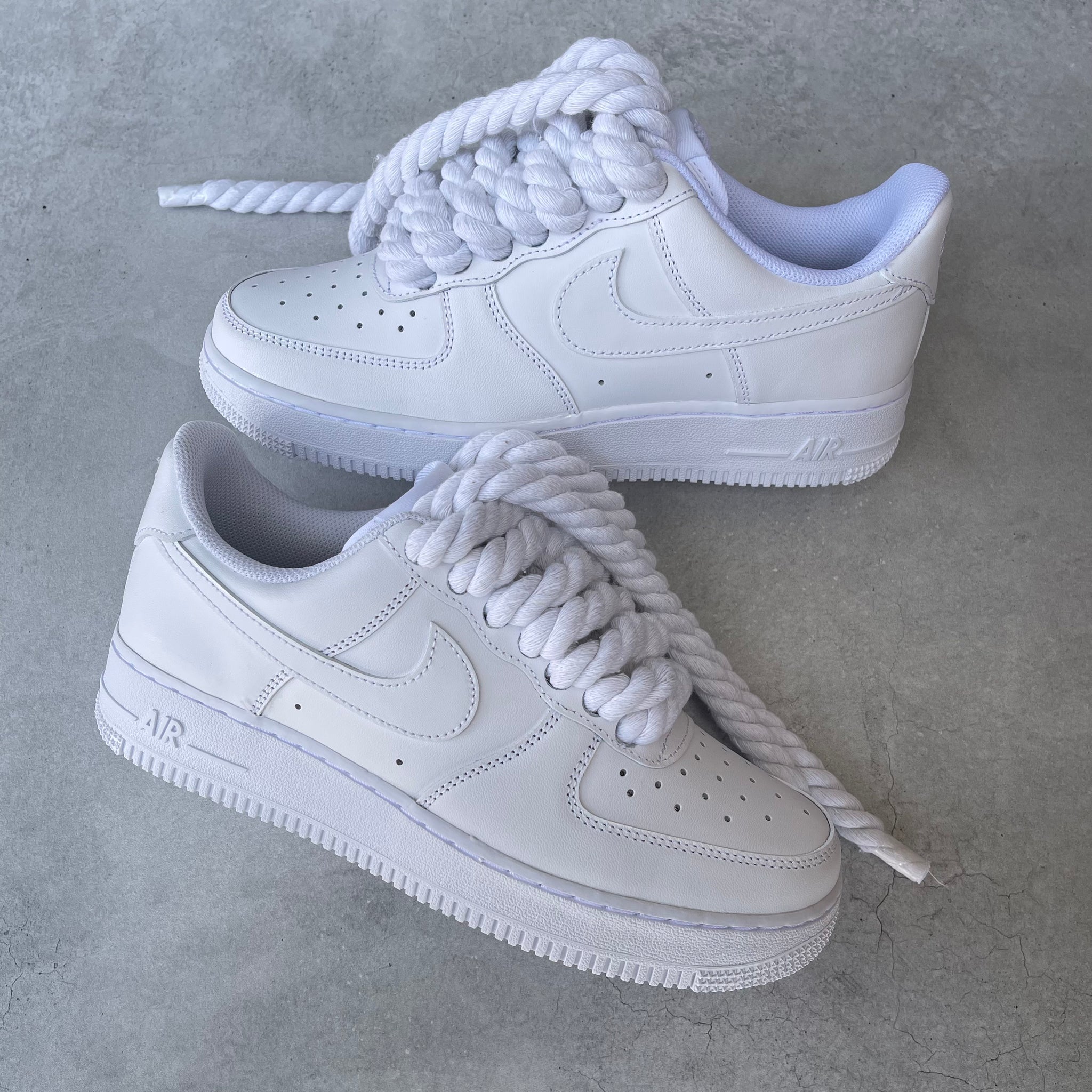 Nike Air Force 1 Low Rope Laces White Custom - SneakerAsk