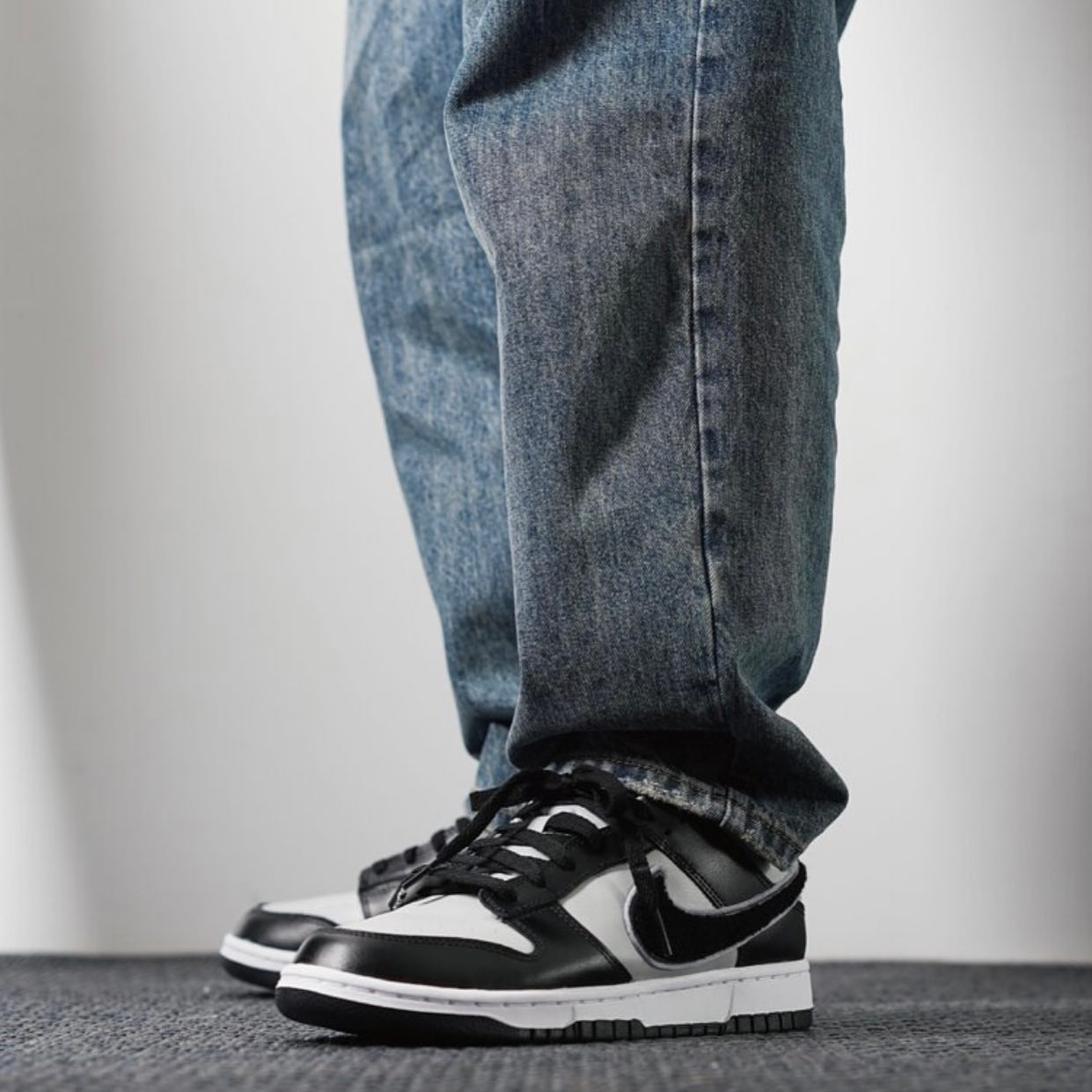 Nike Dunk Low Chenille Swoosh Grey Black