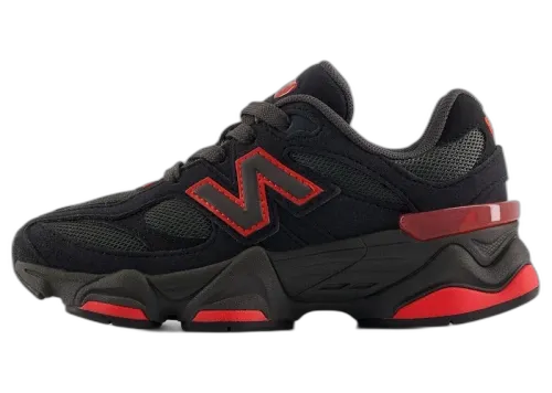 New Balance 9060 Lace Black Cement True Red (PS)