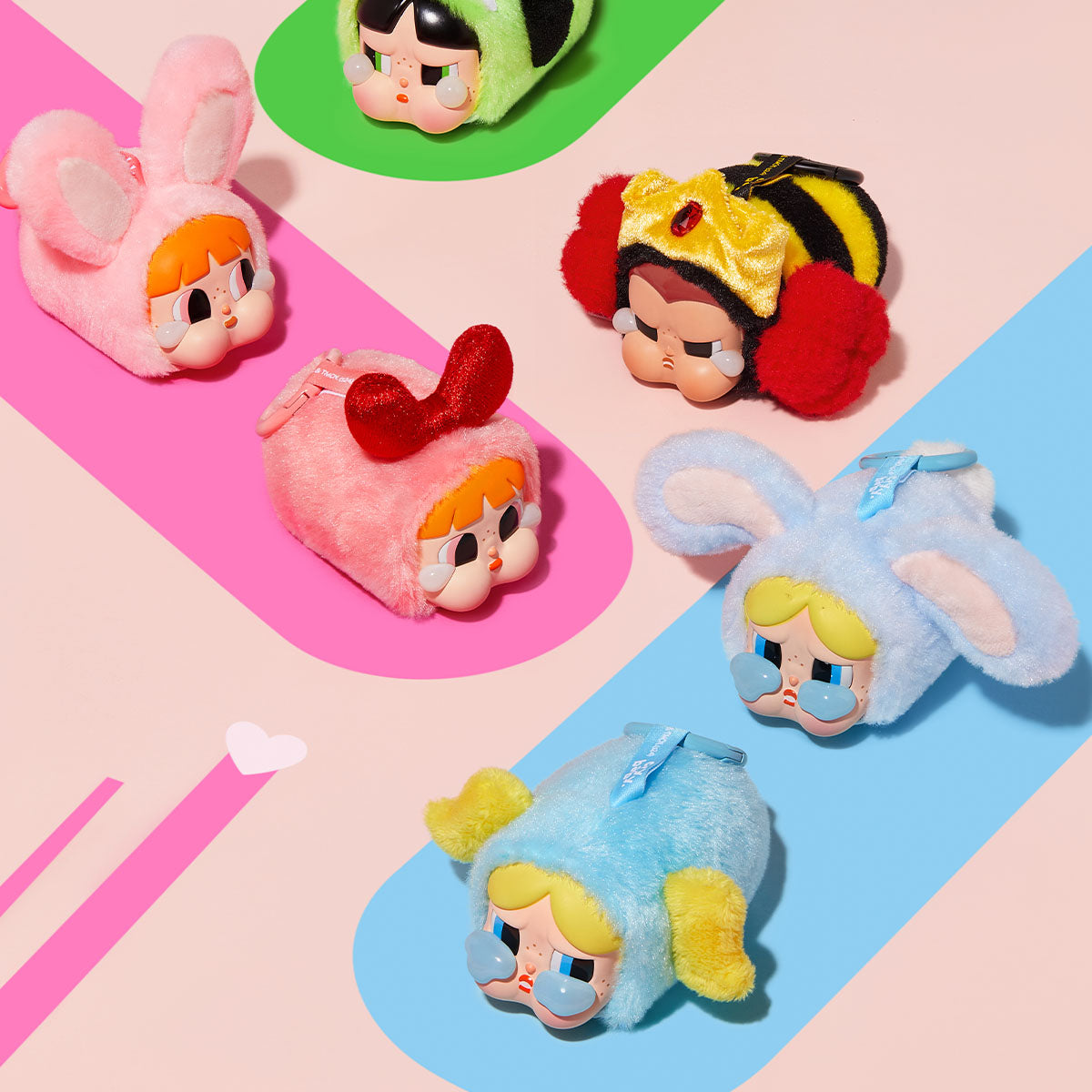 Pop Mart CryBaby x Powerpuff Girls Series Vinyl Face Plush Sealed Case
