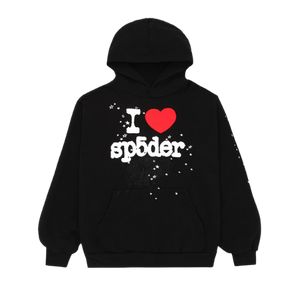 Sp5der I Heart SP5 Souvenir Hoodie Black