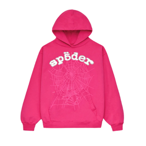 Sp5der Legacy Hoodie Pink White