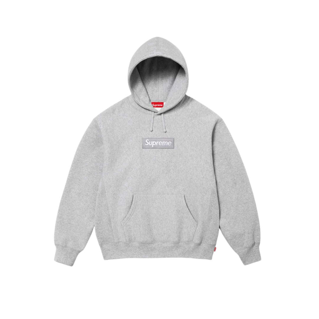 Supreme Box Logo Kapuzenpullover Sweatshirt (FW24) Grau meliert