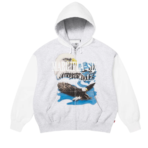 Supreme MM6 Maison Margiela Eagle Zip Up Hooded Sweatshirt
White