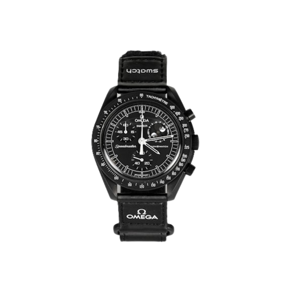 Swatch x Omega Bioceramic Moonswatch Mission To Moonphase Snoopy Black