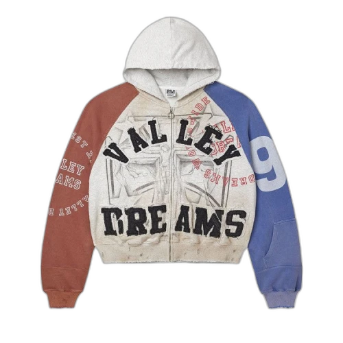 Vale Forever Patriot Chop and Screw Zip Up Hoodie Grey