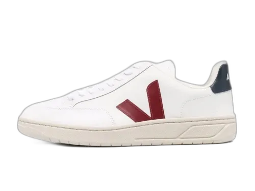 Veja V-12 Leather White Marsala Nautica