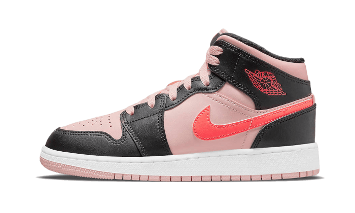 Air Jordan 1 Mid Black Pink Crimson - 554725-604