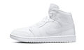 Air Jordan 1 Mid Triple White Patent Swoosh