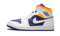 Air Jordan 1 Mid White Laser Orange Deep Royal Blue