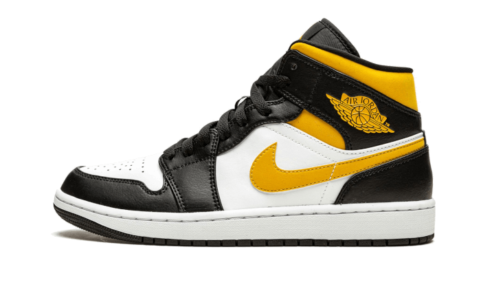 Air Jordan 1 Mid White Pollen Black - 554724-177 / 554725-177