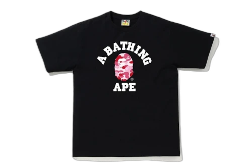 BAPE ABC Camo College Tee Black/Pink