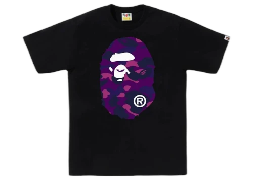 BAPE Color Camo Big Ape Head Tee Black/Purple
