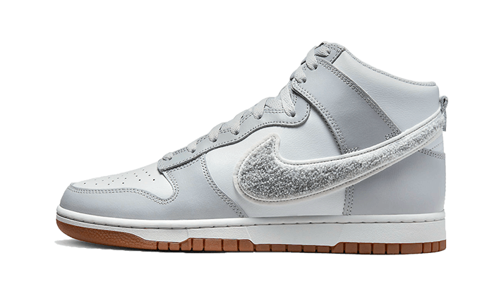 Dunk High Retro Chenille Swoosh White Grey - DR8805-003