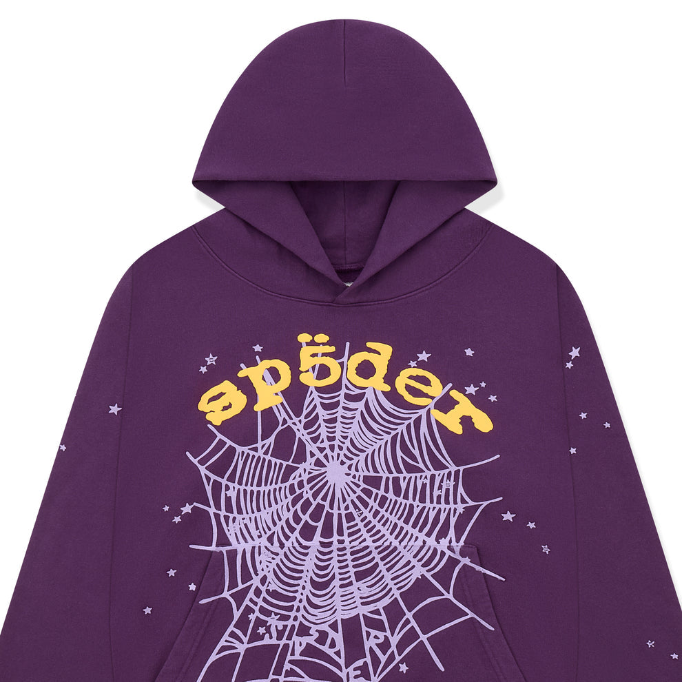 Sp5der OG Web V2 Star Hoodie Purple
