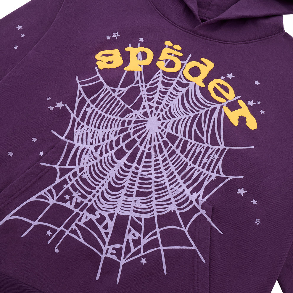 Sp5der OG Web V2 Star Hoodie Purple