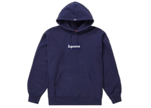 Supreme Box Logo Hooded Sweatshirt (FW21) Washed Navy