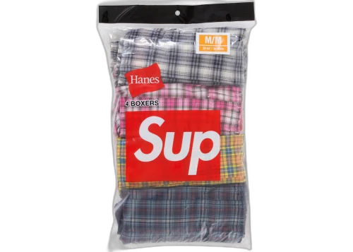 Supreme Hanes Plaid Boxers (4 Pack) Multicolor