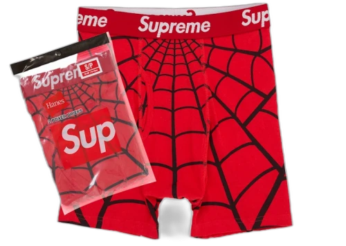 Supreme Hanes Spider-Man Boxer Briefs (2 Pack) Red