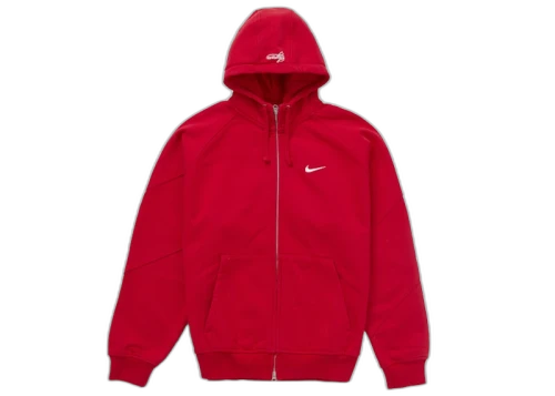 Supreme Nike Zip Up Hooded Sweatshirt Red