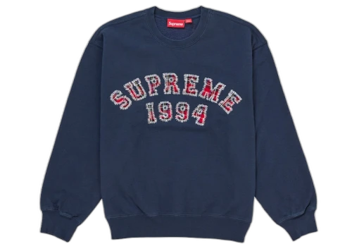 Supreme Plaid Arc Crewneck Navy