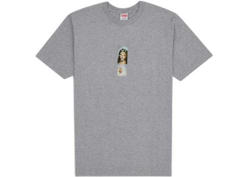 Supreme Prayer Card Box Logo Tee Heather Grey