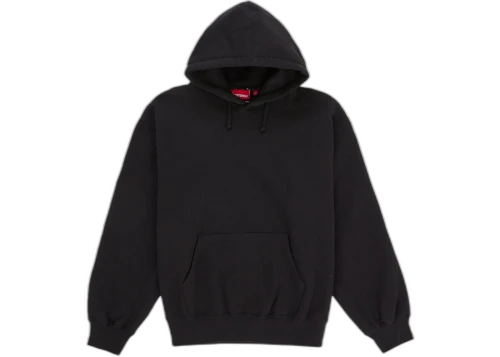 Supreme Satin Applique Hooded Sweatshirt (SS26) Black