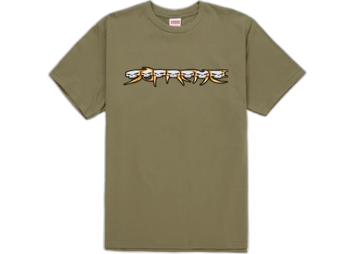 Supreme Skulls Spellout Tee Light Olive