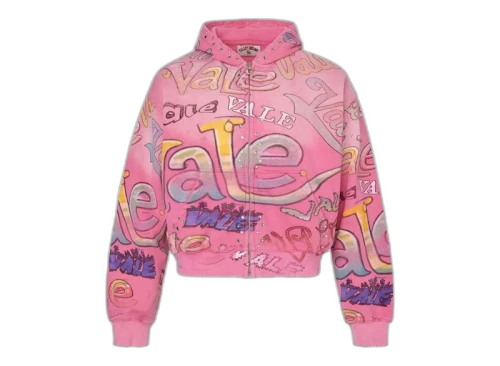 Vale Forever Bubblegum Zip Up Hoodie Pink